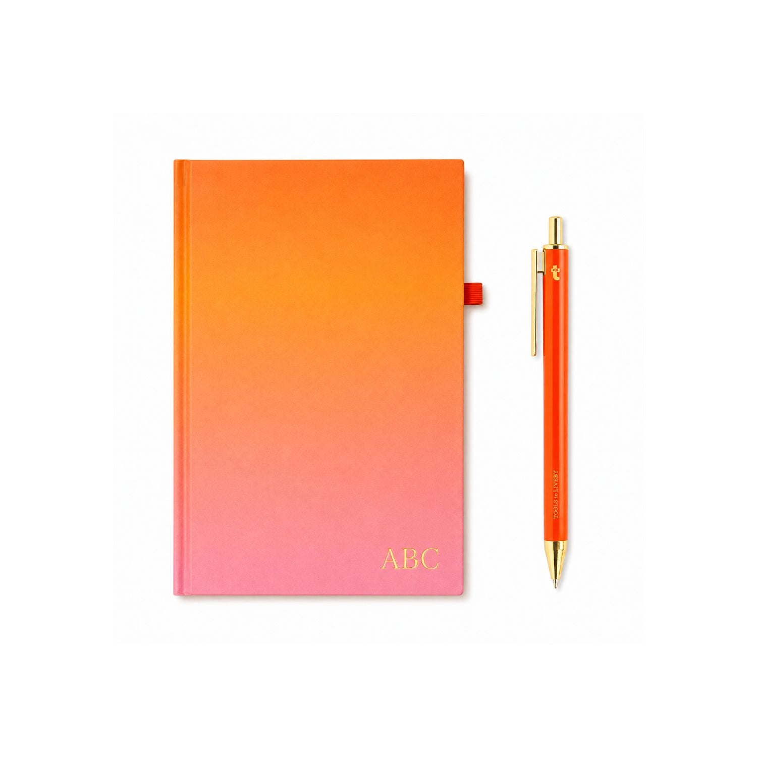Pink & Orange Ombre Notebook + Pen Set