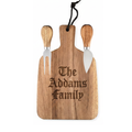 Personalised Wooden Serving Board w/ matching knives
