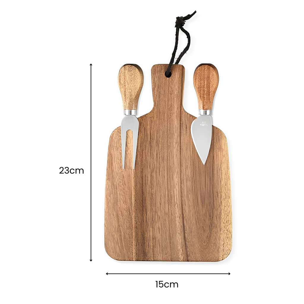 Personalised Wooden Serving Board w/ matching knives