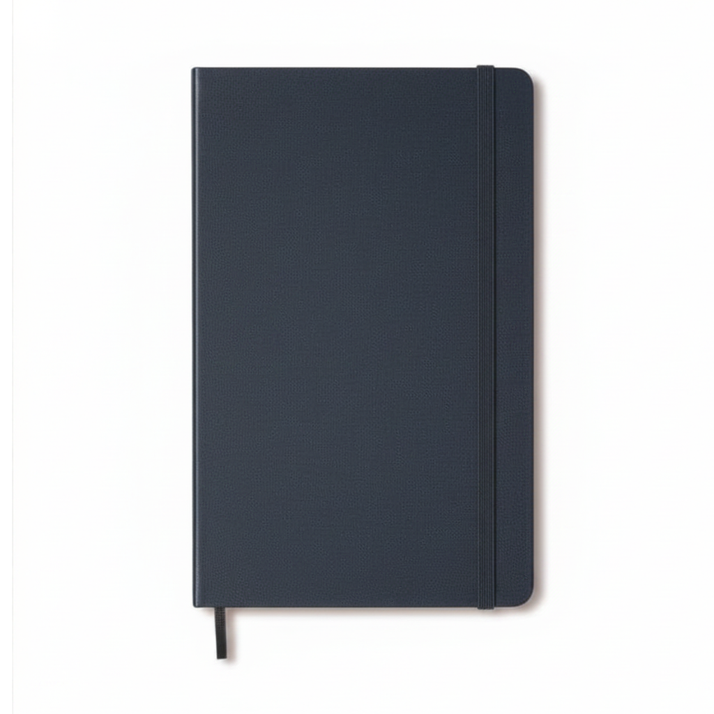Classic Large Ruled Hard Cover Notebook - Navy Blue