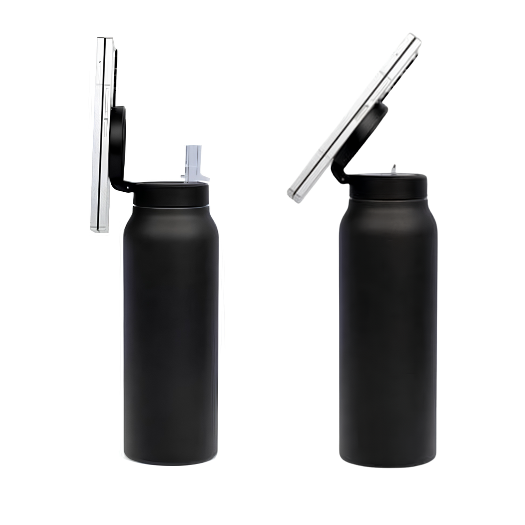 Ferro Magnetic Phone Holder Water Bottle 760ml - Black