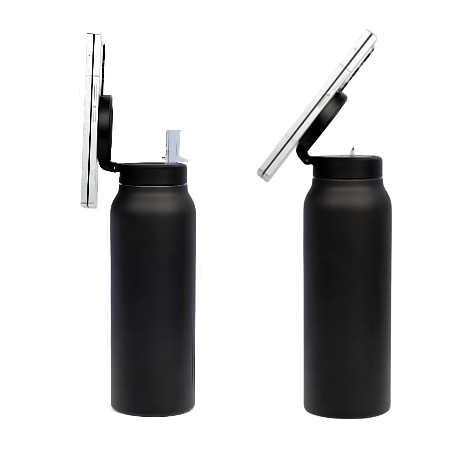 Ferro Magnetic Phone Holder Water Bottle 760ml - Black