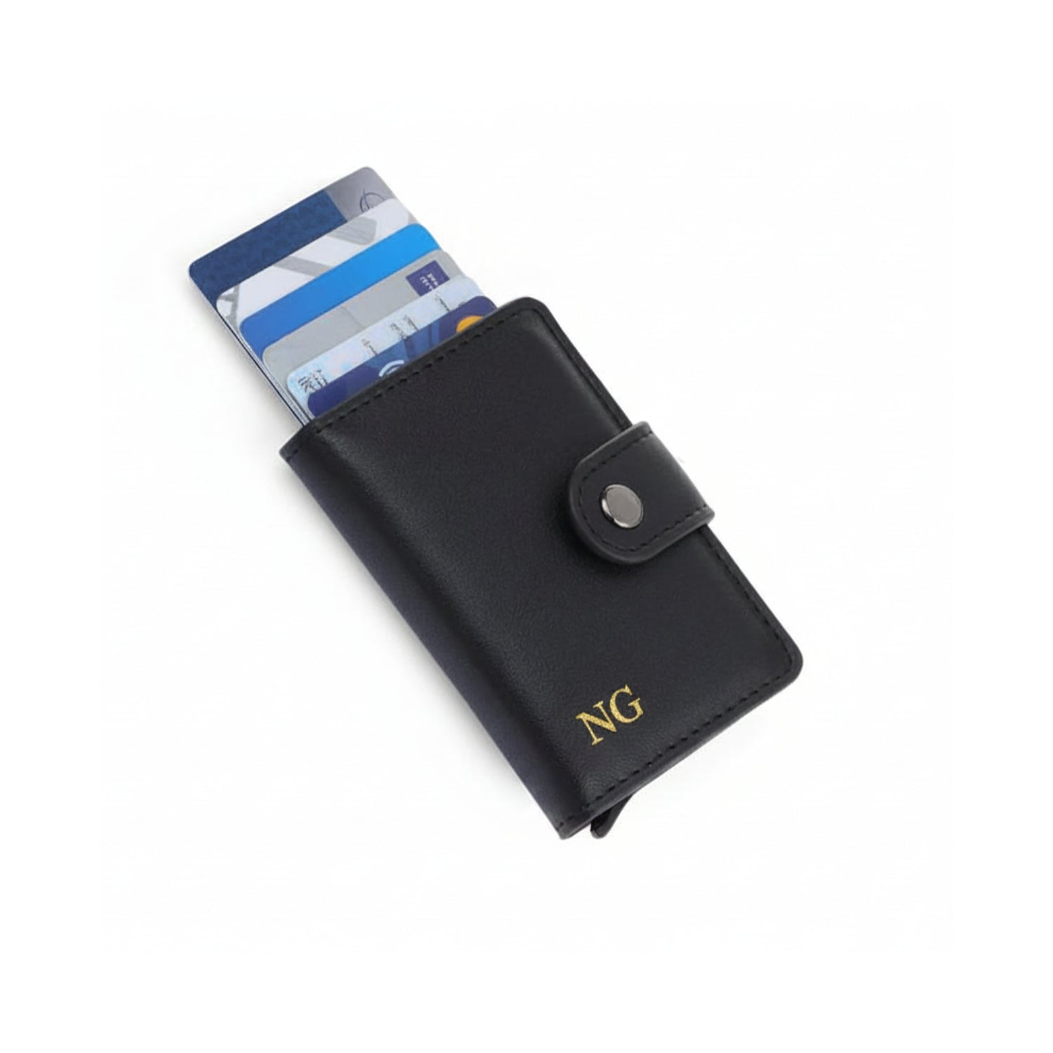 RFID PU Slim Cardholder Wallet - Black