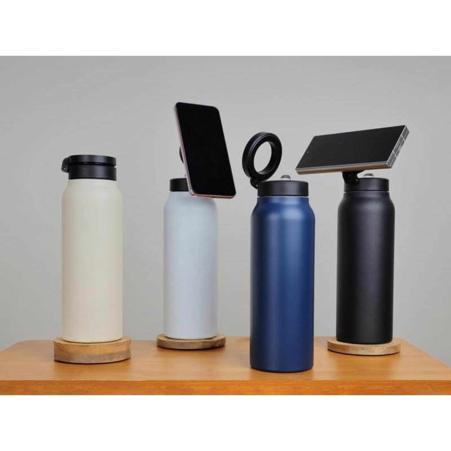 Ferro Magnetic Phone Holder Water Bottle 760ml - White